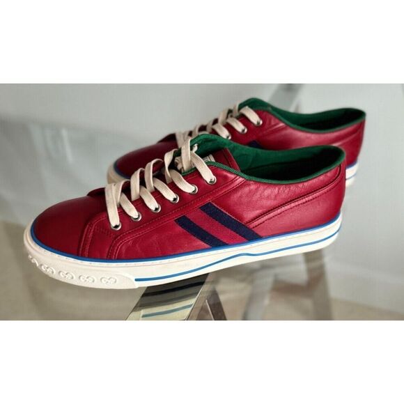 Gucci 1977 Tennis Shoes Red Sz-9 - Picture 1 of 10
